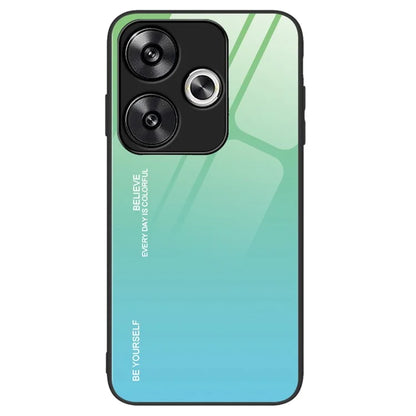 For Xiaomi Poco F6 5G / Redmi Turbo 3 5G Case Gradient Color Tempered Glass Back Cover Anti-Scratch