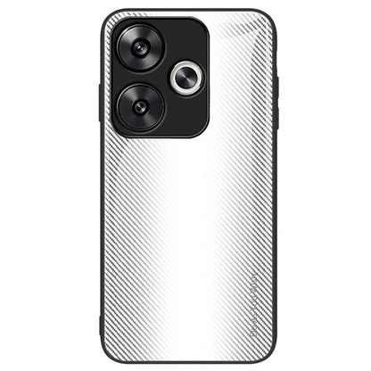 For Xiaomi Poco F6 5G / Redmi Turbo 3 5G Phone Case Tempered Glass+TPU Phone Cover Carbon Fiber Texture