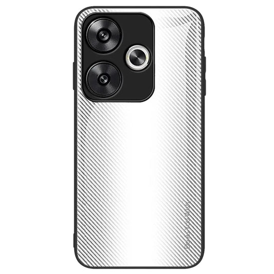 For Xiaomi Poco F6 5G / Redmi Turbo 3 5G Phone Case Tempered Glass+TPU Phone Cover Carbon Fiber Texture