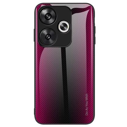 For Xiaomi Poco F6 5G / Redmi Turbo 3 5G Phone Case Tempered Glass+TPU Phone Cover Carbon Fiber Texture