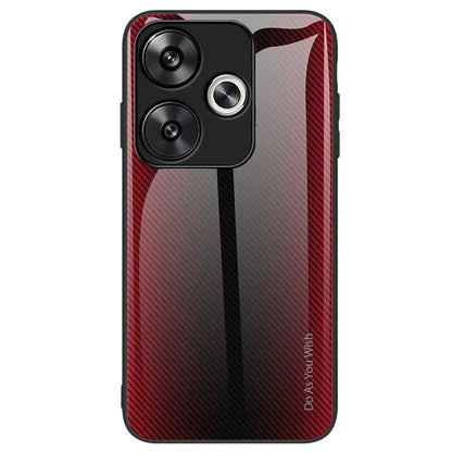 For Xiaomi Poco F6 5G / Redmi Turbo 3 5G Phone Case Tempered Glass+TPU Phone Cover Carbon Fiber Texture