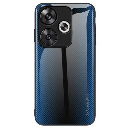 For Xiaomi Poco F6 5G / Redmi Turbo 3 5G Phone Case Tempered Glass+TPU Phone Cover Carbon Fiber Texture