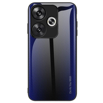 For Xiaomi Poco F6 5G / Redmi Turbo 3 5G Phone Case Tempered Glass+TPU Phone Cover Carbon Fiber Texture