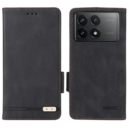For Xiaomi Poco F6 Pro 5G / Redmi K70 5G / K70 Pro 5G Case Folio Design Leather Phone Cover Hardware Decor