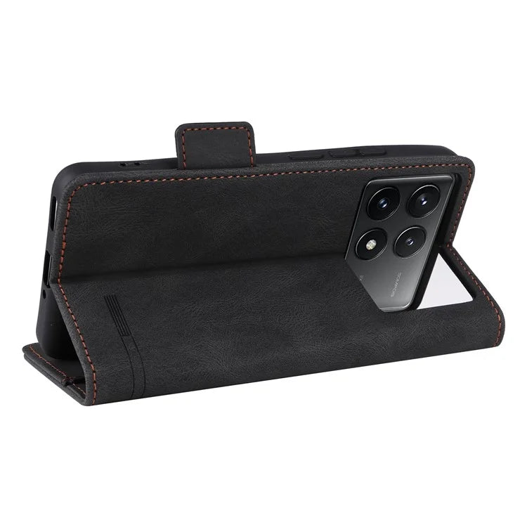 For Xiaomi Poco F6 Pro 5G / Redmi K70 5G / K70 Pro 5G Case Folio Design Leather Phone Cover Hardware Decor