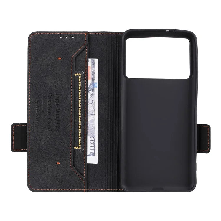 For Xiaomi Poco F6 Pro 5G / Redmi K70 5G / K70 Pro 5G Case Folio Design Leather Phone Cover Hardware Decor