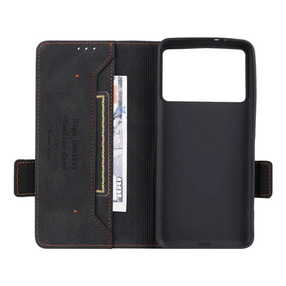For Xiaomi Poco F6 Pro 5G / Redmi K70 5G / K70 Pro 5G Case Folio Design Leather Phone Cover Hardware Decor