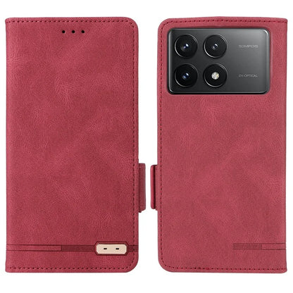 For Xiaomi Poco F6 Pro 5G / Redmi K70 5G / K70 Pro 5G Case Folio Design Leather Phone Cover Hardware Decor