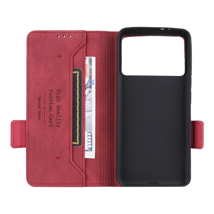For Xiaomi Poco F6 Pro 5G / Redmi K70 5G / K70 Pro 5G Case Folio Design Leather Phone Cover Hardware Decor