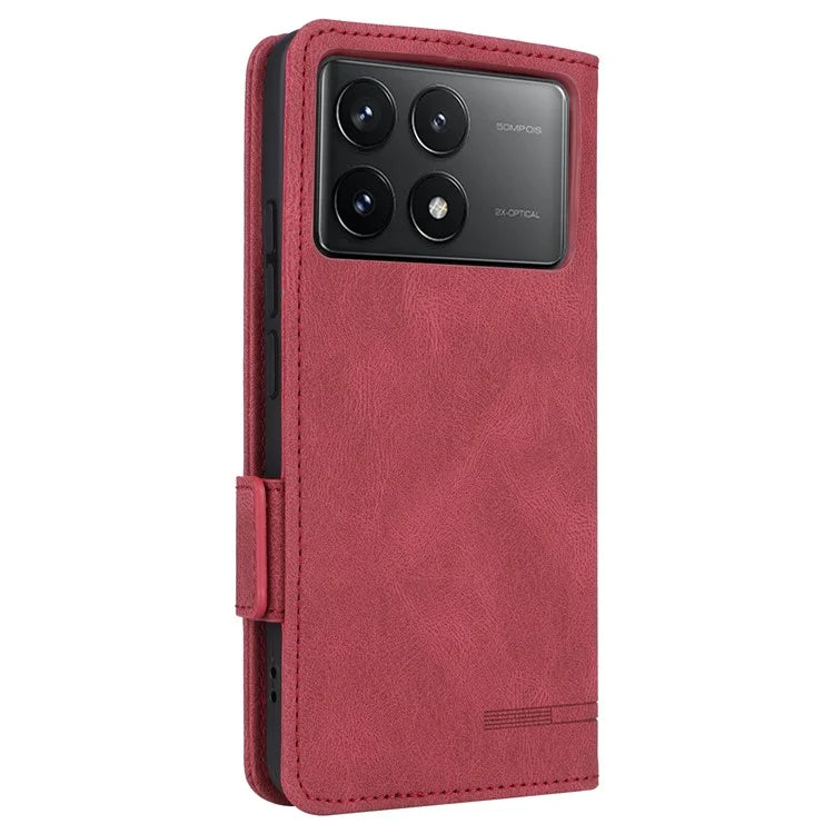 For Xiaomi Poco F6 Pro 5G / Redmi K70 5G / K70 Pro 5G Case Folio Design Leather Phone Cover Hardware Decor