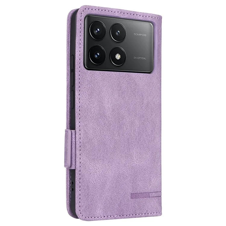 For Xiaomi Poco F6 Pro 5G / Redmi K70 5G / K70 Pro 5G Case Folio Design Leather Phone Cover Hardware Decor