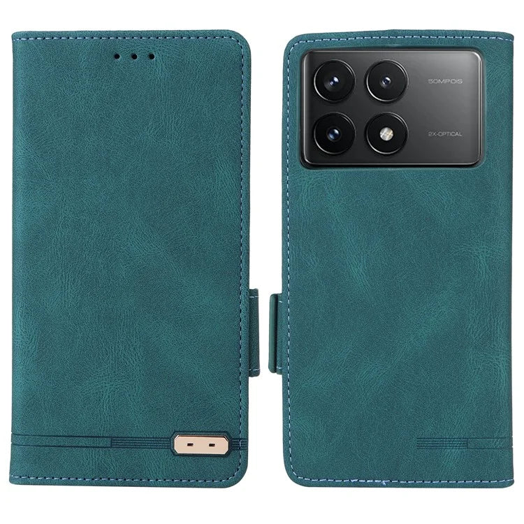 For Xiaomi Poco F6 Pro 5G / Redmi K70 5G / K70 Pro 5G Case Folio Design Leather Phone Cover Hardware Decor
