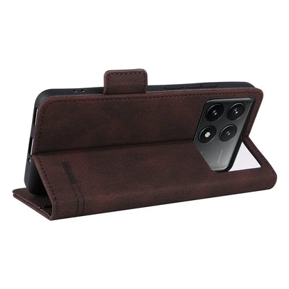 For Xiaomi Poco F6 Pro 5G / Redmi K70 5G / K70 Pro 5G Case Folio Design Leather Phone Cover Hardware Decor