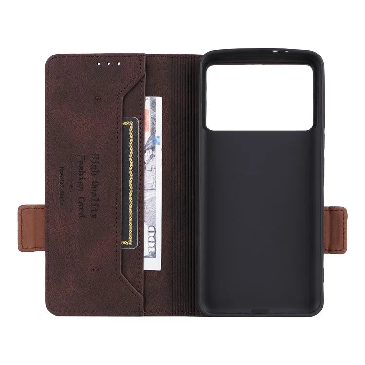 For Xiaomi Poco F6 Pro 5G / Redmi K70 5G / K70 Pro 5G Case Folio Design Leather Phone Cover Hardware Decor