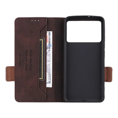 For Xiaomi Poco F6 Pro 5G / Redmi K70 5G / K70 Pro 5G Case Folio Design Leather Phone Cover Hardware Decor