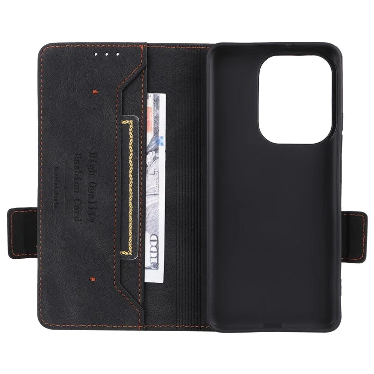For Xiaomi Poco F6 5G / Redmi Turbo 3 5G Case Leather Phone Cover Hardware Decor Folio Book Wallet