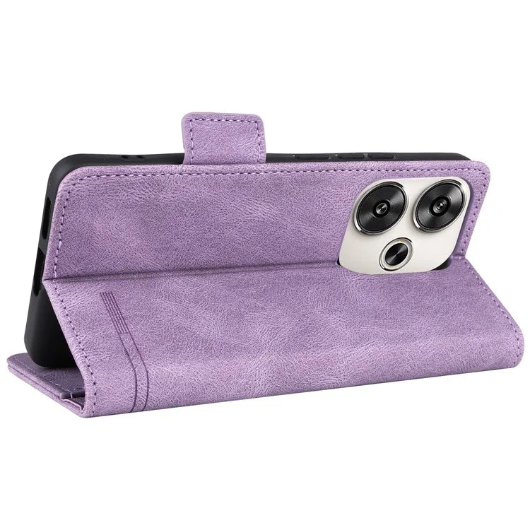 For Xiaomi Poco F6 5G / Redmi Turbo 3 5G Case Leather Phone Cover Hardware Decor Folio Book Wallet