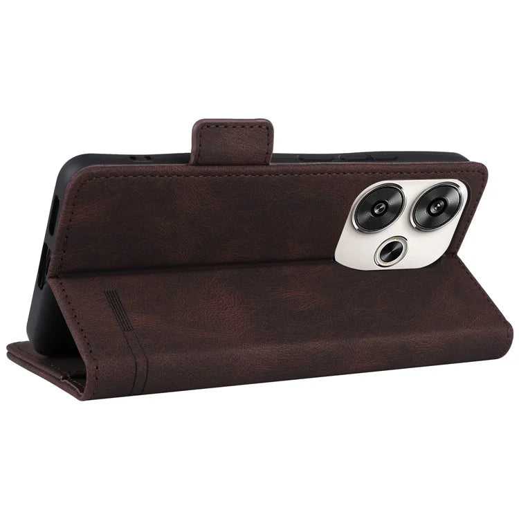 For Xiaomi Poco F6 5G / Redmi Turbo 3 5G Case Leather Phone Cover Hardware Decor Folio Book Wallet