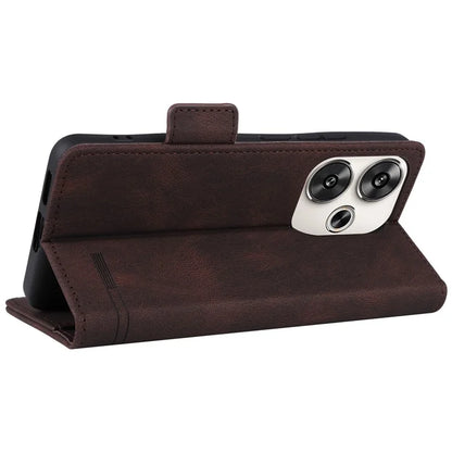For Xiaomi Poco F6 5G / Redmi Turbo 3 5G Case Leather Phone Cover Hardware Decor Folio Book Wallet