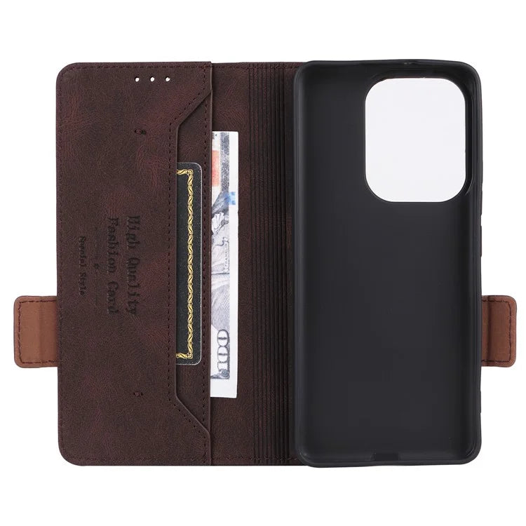 For Xiaomi Poco F6 5G / Redmi Turbo 3 5G Case Leather Phone Cover Hardware Decor Folio Book Wallet