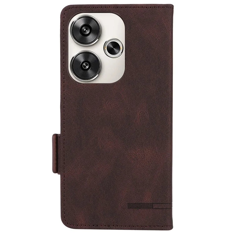 For Xiaomi Poco F6 5G / Redmi Turbo 3 5G Case Leather Phone Cover Hardware Decor Folio Book Wallet