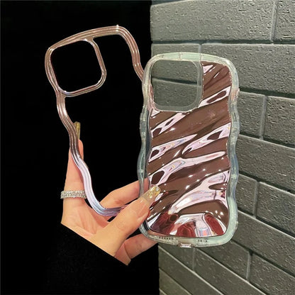 For iPhone 15 Pro Max Cover Detachable 2-in-1 Wave Texture Electroplating PC+TPU Phone Case