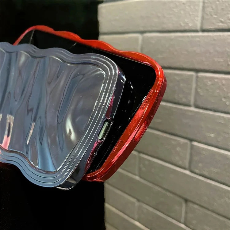 For iPhone 14 Pro Max Cover Detachable 2-in-1 Wave Texture Electroplating PC+TPU Phone Case