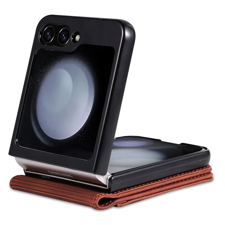 AZNS For Samsung Galaxy Z Flip6 5G Case Ultra Thin Leather Phone Cover with Card Holder