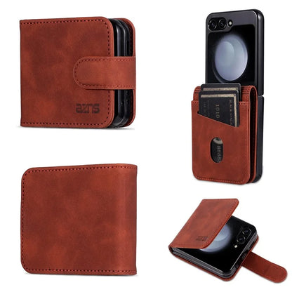 AZNS For Samsung Galaxy Z Flip6 5G Case Ultra Thin Leather Phone Cover with Card Holder