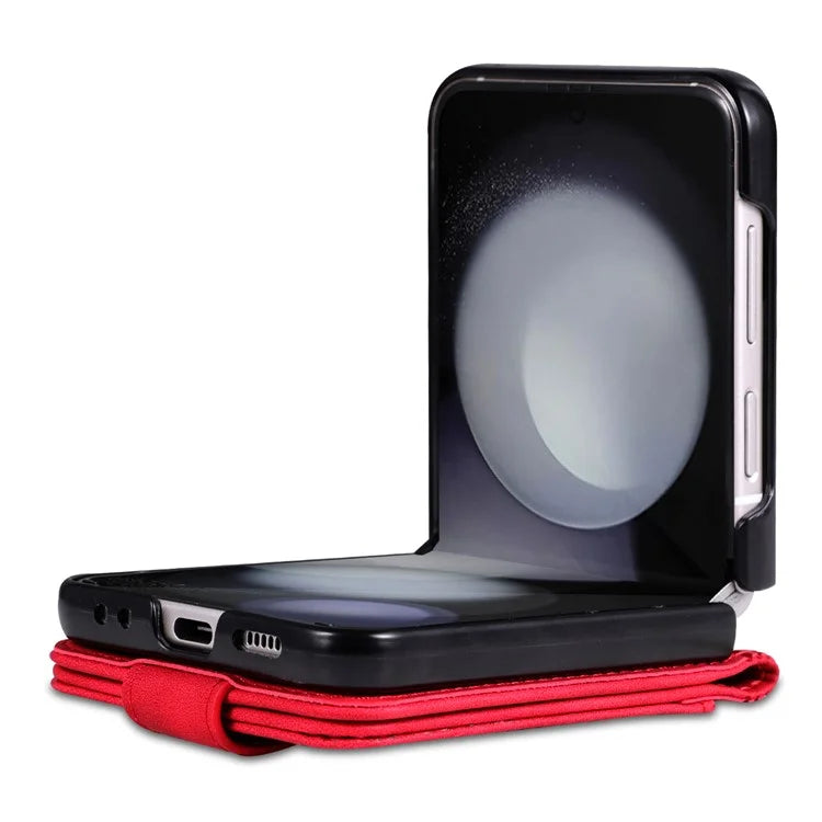 AZNS For Samsung Galaxy Z Flip6 5G Case Ultra Thin Leather Phone Cover with Card Holder
