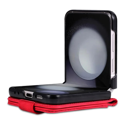 AZNS For Samsung Galaxy Z Flip6 5G Case Ultra Thin Leather Phone Cover with Card Holder