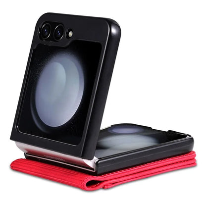 AZNS For Samsung Galaxy Z Flip6 5G Case Ultra Thin Leather Phone Cover with Card Holder