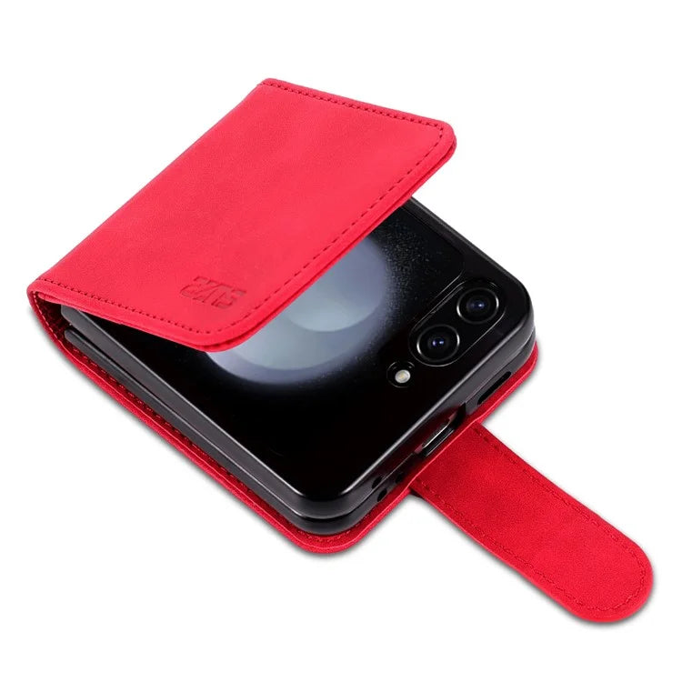 AZNS For Samsung Galaxy Z Flip6 5G Case Ultra Thin Leather Phone Cover with Card Holder