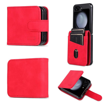 AZNS For Samsung Galaxy Z Flip6 5G Case Ultra Thin Leather Phone Cover with Card Holder