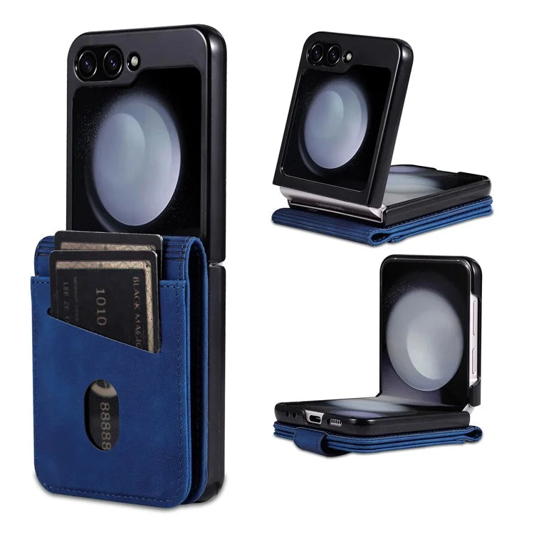 AZNS For Samsung Galaxy Z Flip6 5G Case Ultra Thin Leather Phone Cover with Card Holder