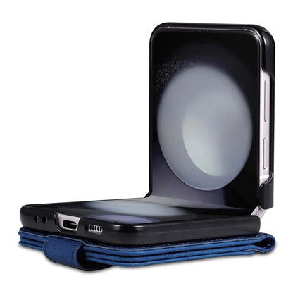 AZNS For Samsung Galaxy Z Flip6 5G Case Ultra Thin Leather Phone Cover with Card Holder