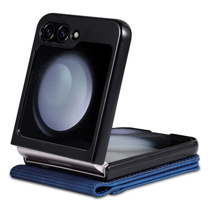 AZNS For Samsung Galaxy Z Flip6 5G Case Ultra Thin Leather Phone Cover with Card Holder