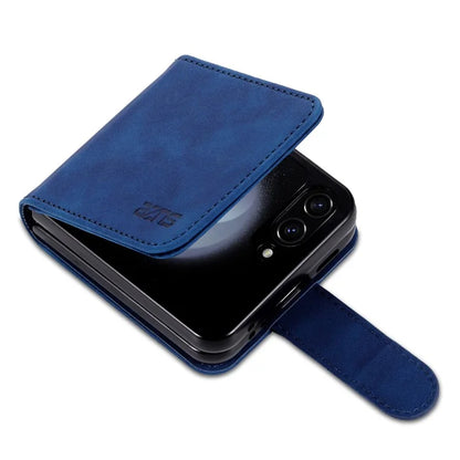 AZNS For Samsung Galaxy Z Flip6 5G Case Ultra Thin Leather Phone Cover with Card Holder
