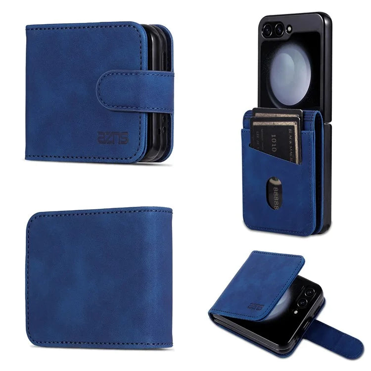 AZNS For Samsung Galaxy Z Flip6 5G Case Ultra Thin Leather Phone Cover with Card Holder