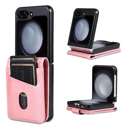 AZNS For Samsung Galaxy Z Flip6 5G Case Ultra Thin Leather Phone Cover with Card Holder