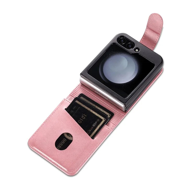 AZNS For Samsung Galaxy Z Flip6 5G Case Ultra Thin Leather Phone Cover with Card Holder