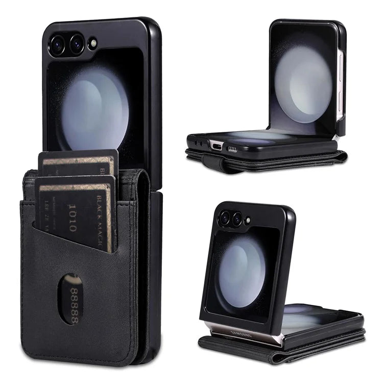 AZNS For Samsung Galaxy Z Flip6 5G Case Ultra Thin Leather Phone Cover with Card Holder