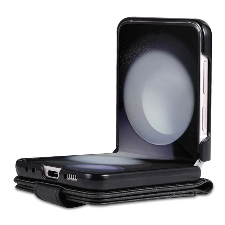 AZNS For Samsung Galaxy Z Flip6 5G Case Ultra Thin Leather Phone Cover with Card Holder
