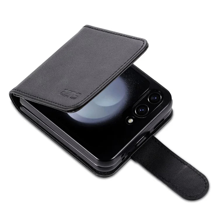 AZNS For Samsung Galaxy Z Flip6 5G Case Ultra Thin Leather Phone Cover with Card Holder