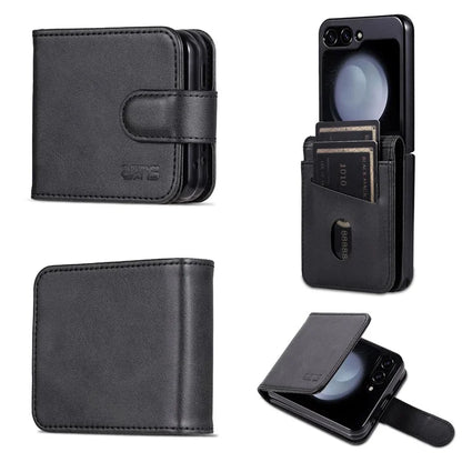 AZNS For Samsung Galaxy Z Flip6 5G Case Ultra Thin Leather Phone Cover with Card Holder