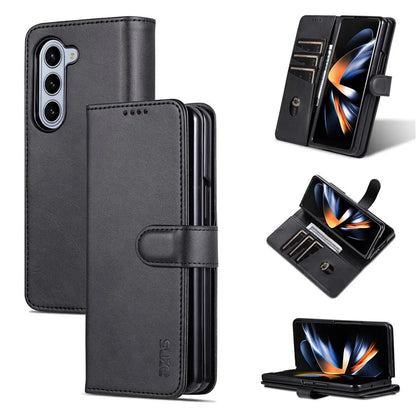AZNS For Samsung Galaxy Z Fold6 5G Case PC Interior PU Leather Phone Cover Wallet