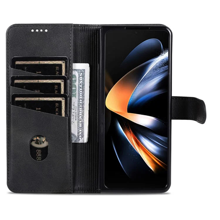 AZNS For Samsung Galaxy Z Fold6 5G Case PC Interior PU Leather Phone Cover Wallet