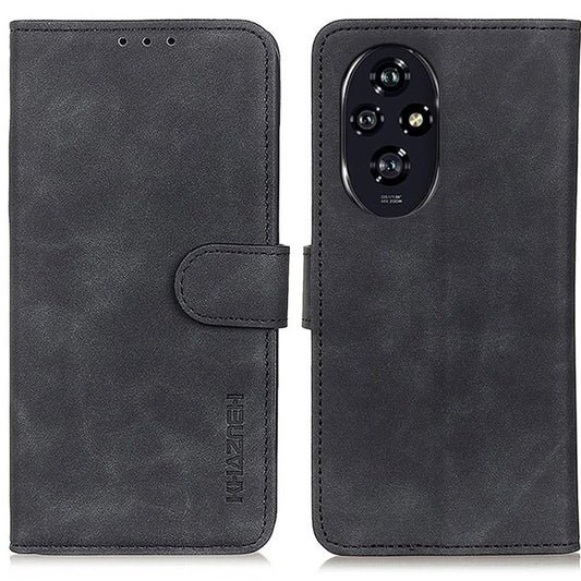 KHAZNEH For Honor 200 Pro 5G Case Retro PU Leather Stand Phone Cover with Wallet