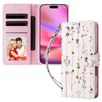 For iPhone 16 Case RFID Blocking Wallet Lacquered Design Mobile Phone Cover