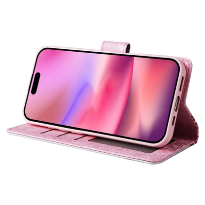 For iPhone 16 Case RFID Blocking Wallet Lacquered Design Mobile Phone Cover